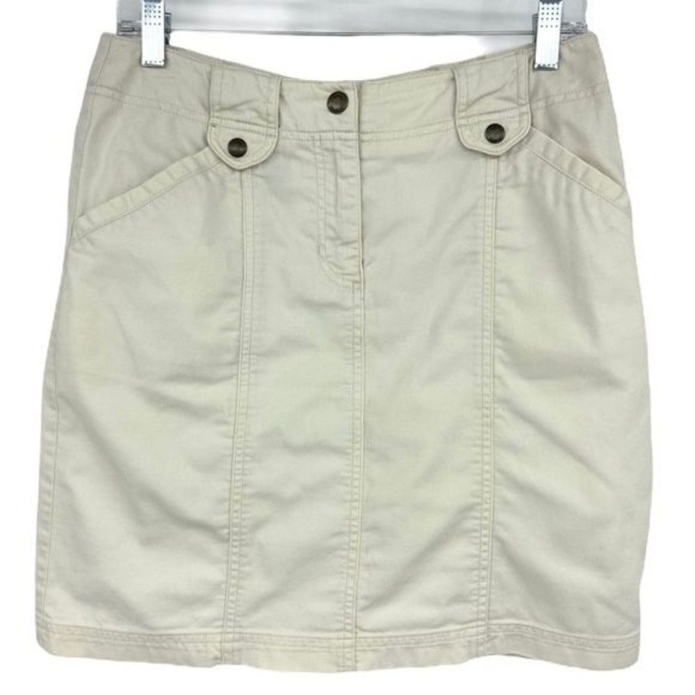 Jones New York Cream Cotton Mini Skirt EUC